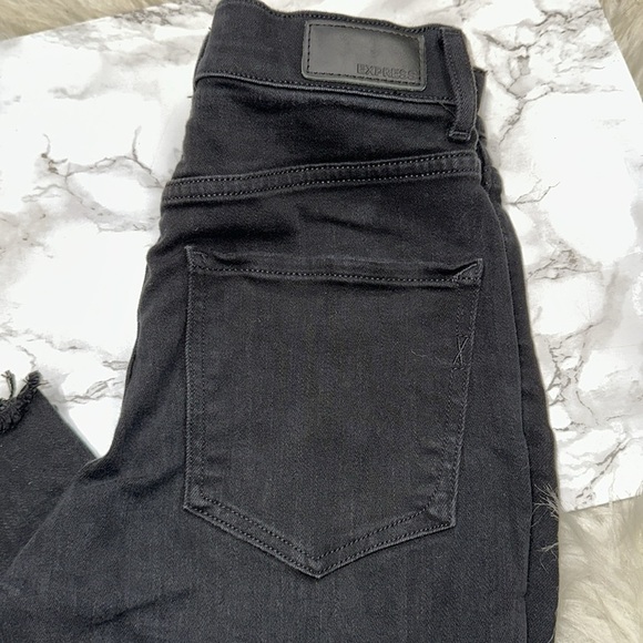 Express Women's Black Jeans cropped high rise size 0 - Picture 3 of 8
